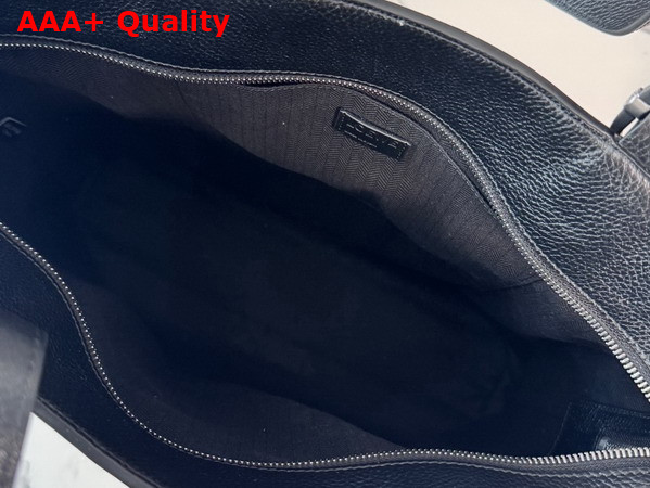 Loewe Loop Zipped Tote in Supple Grained Calfskin Black Replica