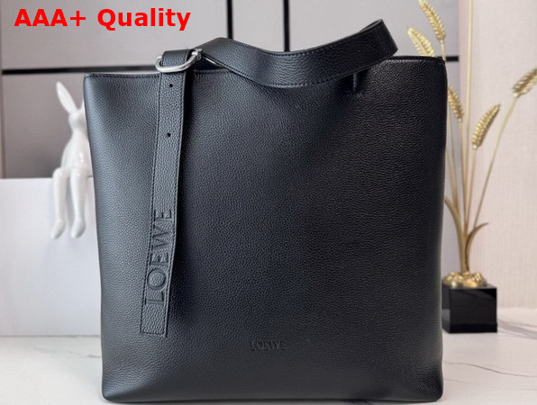 Loewe Loop Zipped Tote in Supple Grained Calfskin Black Replica