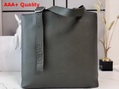 Loewe Loop Zipped Tote in Supple Grained Calfskin Dark Khaki Replica