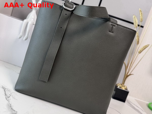 Loewe Loop Zipped Tote in Supple Grained Calfskin Dark Khaki Replica