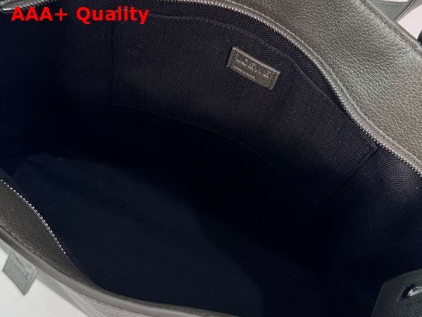 Loewe Loop Zipped Tote in Supple Grained Calfskin Dark Khaki Replica