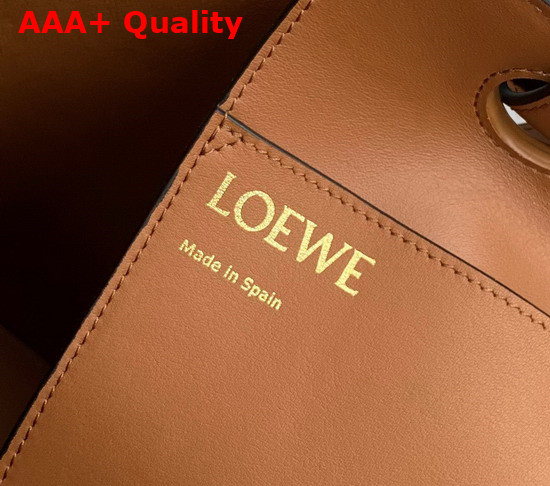 Loewe Medium Anagram Tote Bag in Jacquard and Calfskin Ecru Tan Replica