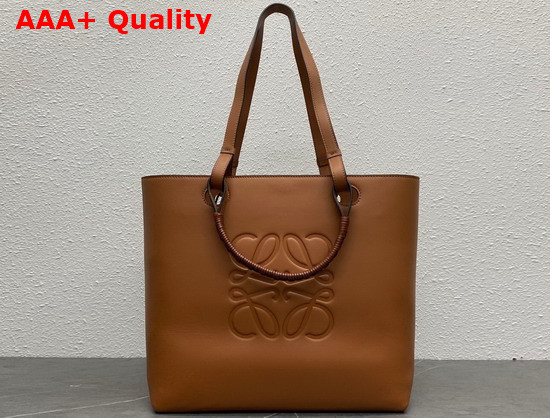 Loewe Medium Anagram Tote in Tan Classic Calfskin Replica