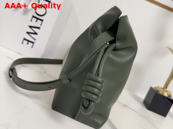 Loewe Medium Flamenco Clutch Landscape in Nappa Calfskin Bottle Green and Ochre Replica