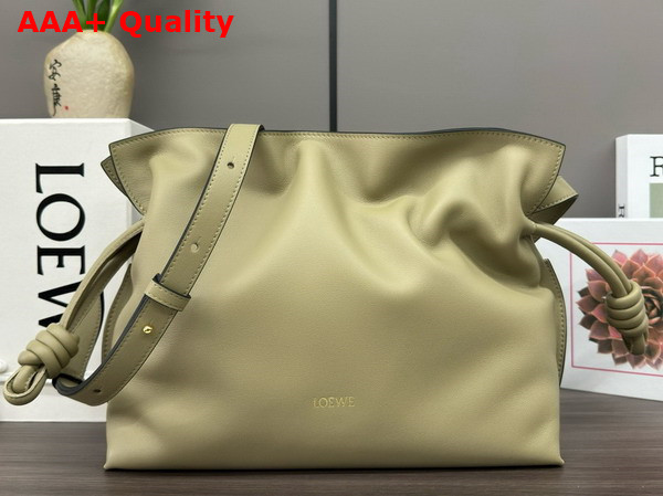 Loewe Medium Flamenco Clutch in Clay Green Nappa Calfskin Replica