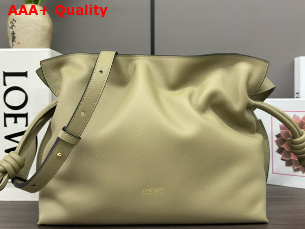 Loewe Medium Flamenco Clutch in Clay Green Nappa Calfskin Replica