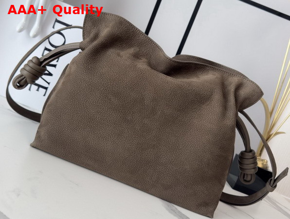 Loewe Medium Flamenco Clutch in Grained Nubuck Tundra Replica