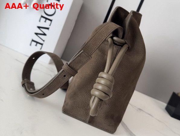 Loewe Medium Flamenco Clutch in Grained Nubuck Tundra Replica