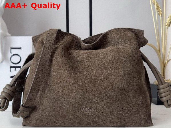 Loewe Medium Flamenco Clutch in Grained Nubuck Tundra Replica