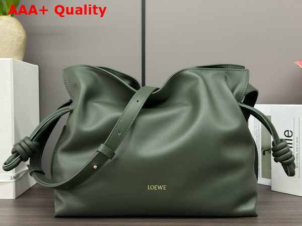 Loewe Medium Flamenco Clutch in Green Nappa Calfskin Replica