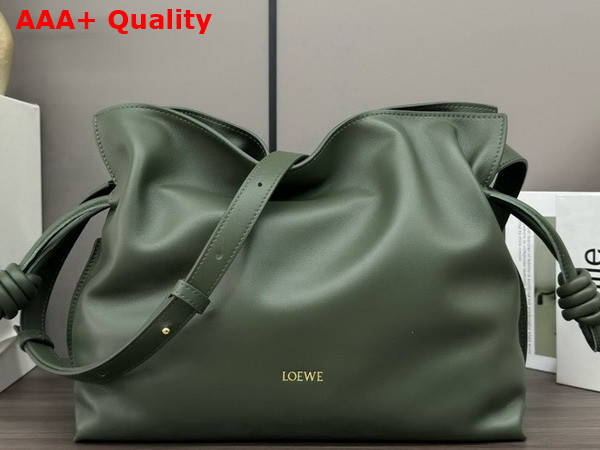 Loewe Medium Flamenco Clutch in Green Nappa Calfskin Replica