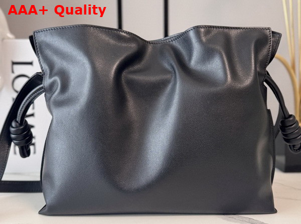 Loewe Medium Flamenco Clutch in Nappa Calfskin Black and Burgundy Replica