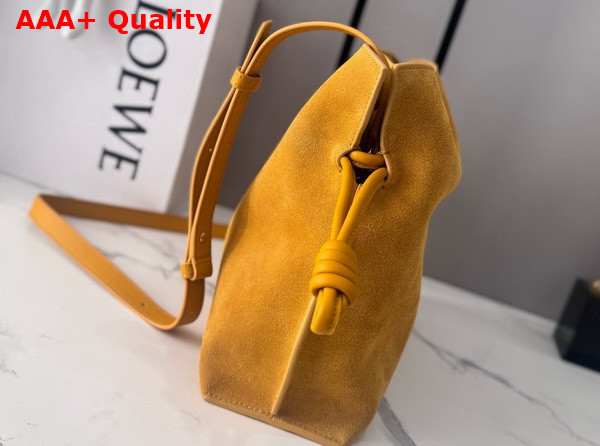 Loewe Medium Flamenco Clutch in Suede Ochre Replica