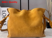 Loewe Medium Flamenco Clutch in Suede Ochre Replica