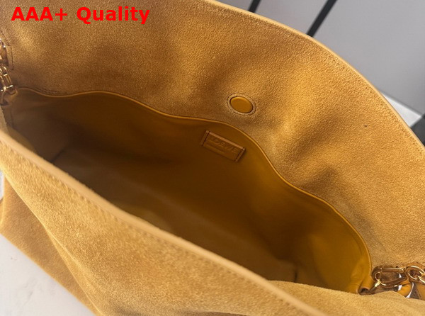 Loewe Medium Flamenco Clutch in Suede Ochre Replica