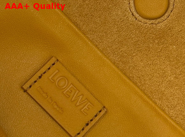 Loewe Medium Flamenco Clutch in Suede Ochre Replica