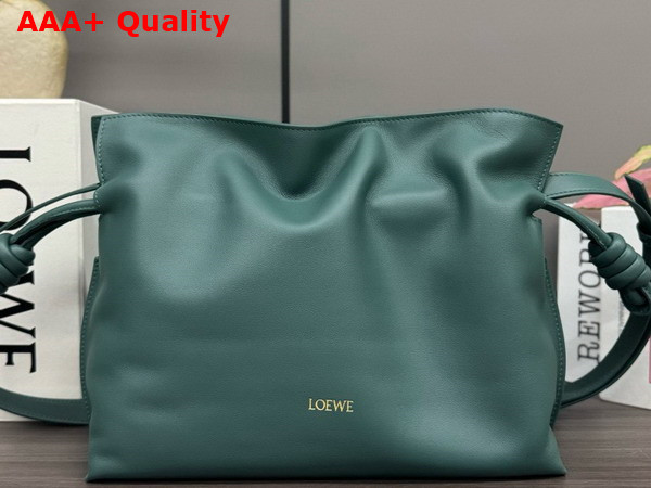 Loewe Medium Flamenco Clutch in Vetiver Nappa Calfskin Replica