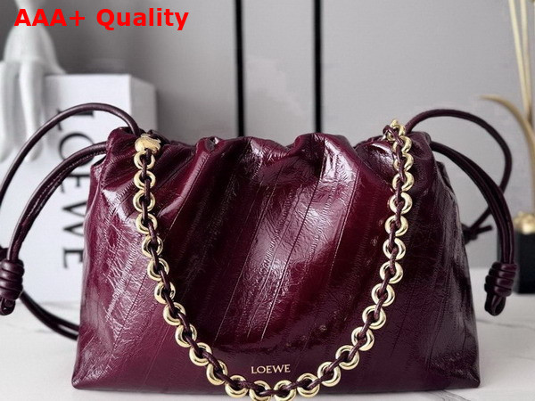 Loewe Medium Flamenco Purse in Burgundy Hagfish Replica