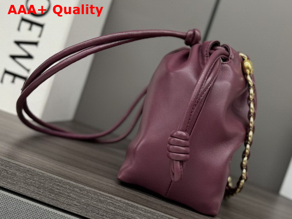 Loewe Medium Flamenco Purse in Mellow Nappa Lambskin Dark Brugundy Replica