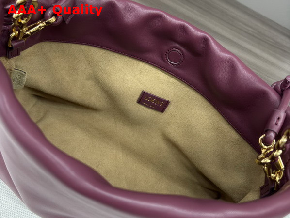 Loewe Medium Flamenco Purse in Mellow Nappa Lambskin Dark Brugundy Replica