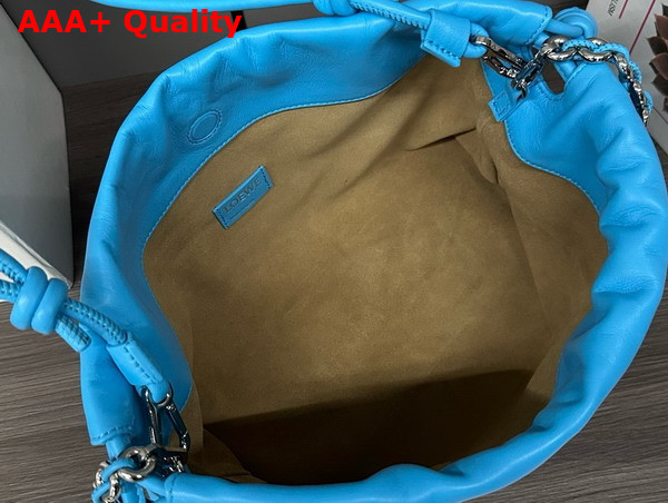 Loewe Medium Flamenco Purse in Sky Blue Mellow Nappa Lambskin Replica