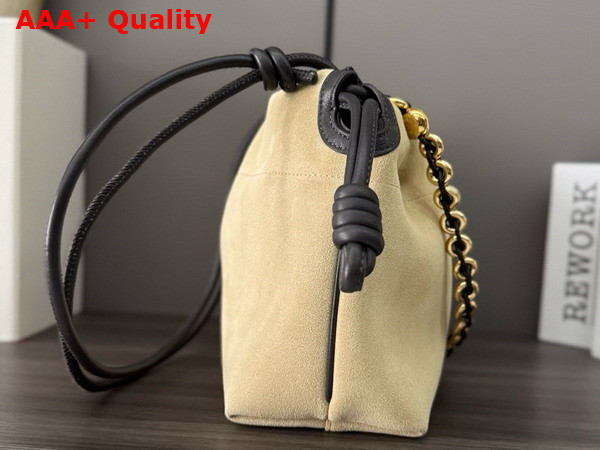 Loewe Medium Flamenco Purse in Suede Calfskin Gold Replica