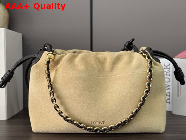Loewe Medium Flamenco Purse in Suede Calfskin Gold Replica