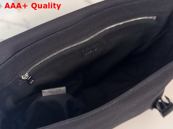 Loewe Medium Flex Messenger in Canvas and Brushed Suede Khaki and Black Replica