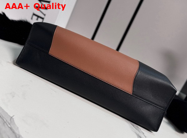 Loewe Medium Lion Intarsio Flamenco Clutch in Calfskin Black and Pecan Replica