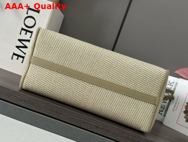 Loewe Medium Loewe Font Tote in Ecru Jacquard Canvas Replica