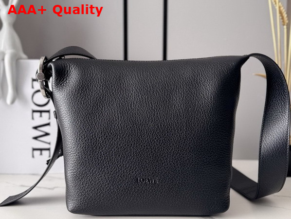 Loewe Medium Loop Hobo in Black Supple Grained Calfskin Replica