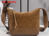Loewe Medium Loop Hobo in Suede Calfskin Tobacco Replica
