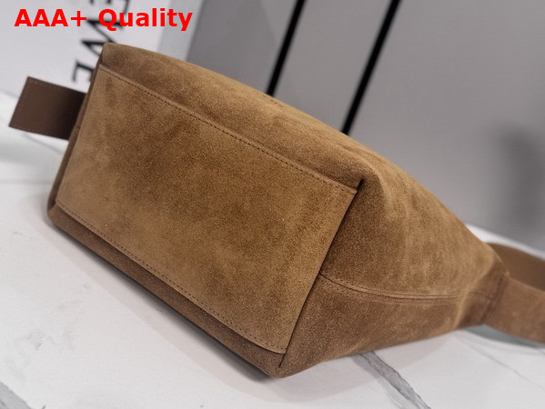 Loewe Medium Loop Hobo in Suede Calfskin Tobacco Replica