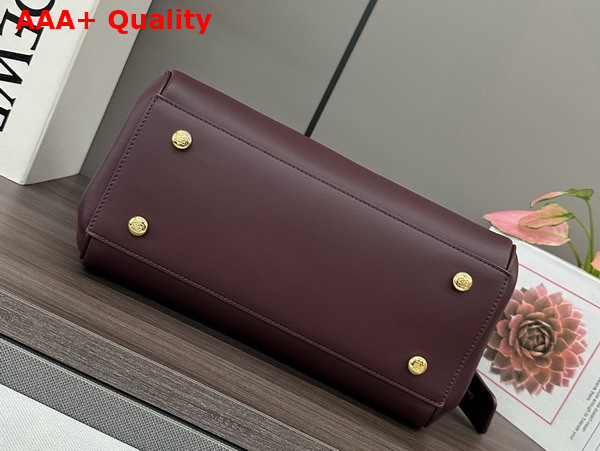 Loewe Medium Madrid Bag in Dark Burgundy Supple Calfskin Replica