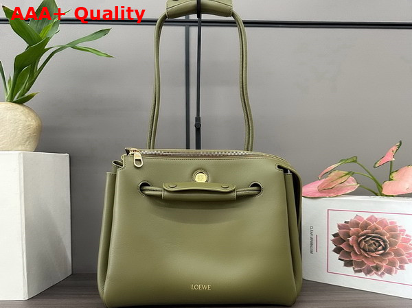 Loewe Medium Madrid Bag in Olive Supple Calfskin Replica