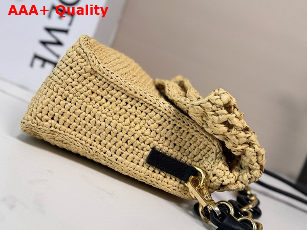 Loewe Medium Ola Bag in Raffia and Calfskin Natural Replica