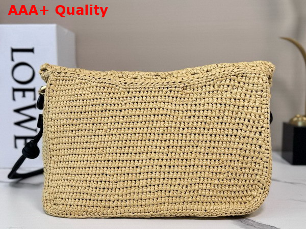 Loewe Medium Ola Bag in Raffia and Calfskin Natural Replica