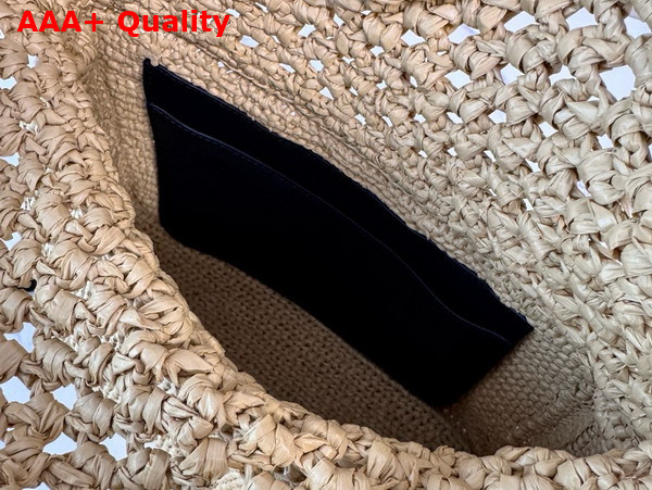 Loewe Medium Ola Bag in Raffia and Calfskin Natural Replica