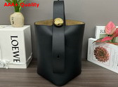 Loewe Medium Pebble Bucket in Black Smooth Calfskin Replica