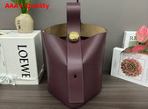 Loewe Medium Pebble Bucket in Dark Burgundy Smooth Calfskin Replica