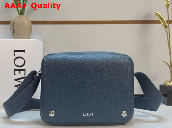 Loewe Medium Pebble Messenger Bag in Supple Grained Calfskin Indigo Dye Replica