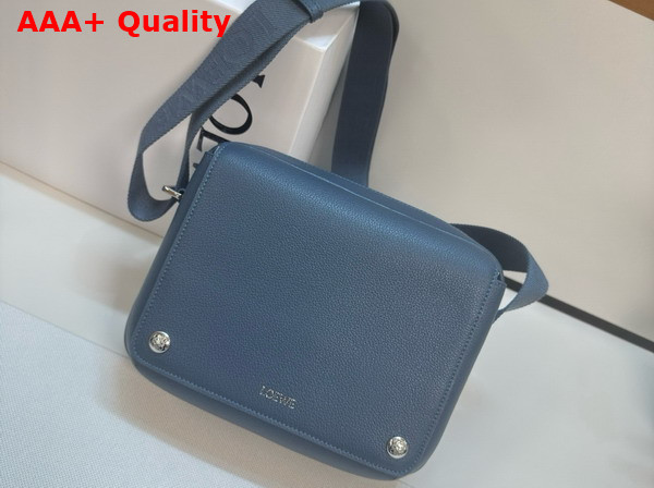 Loewe Medium Pebble Messenger Bag in Supple Grained Calfskin Indigo Dye Replica