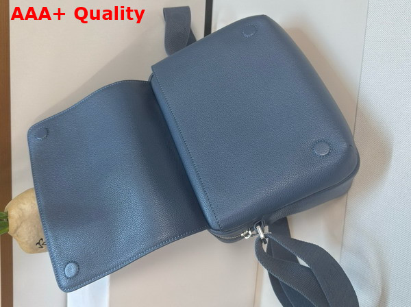 Loewe Medium Pebble Messenger Bag in Supple Grained Calfskin Indigo Dye Replica