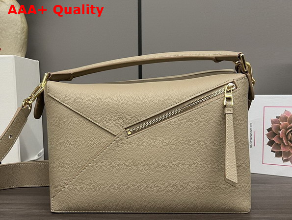 Loewe Medium Puzzle Edge Bag in Beige Grained Calfskin Replica