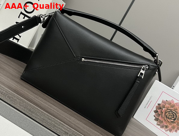 Loewe Medium Puzzle Edge Bag in Black Classic Calfskin Replica