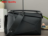 Loewe Medium Puzzle Edge Bag in Black Grained Calfskin Replica