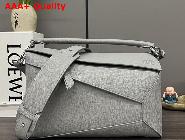 Loewe Medium Puzzle Edge Bag in Pearl Grey Grained Calfskin Replica