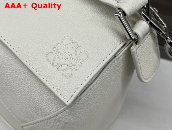Loewe Medium Puzzle Edge Bag in Soft White Grained Calfskin Replica