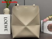 Loewe Medium Puzzle Fold Tote in Sand Shiny Calfskin Replica