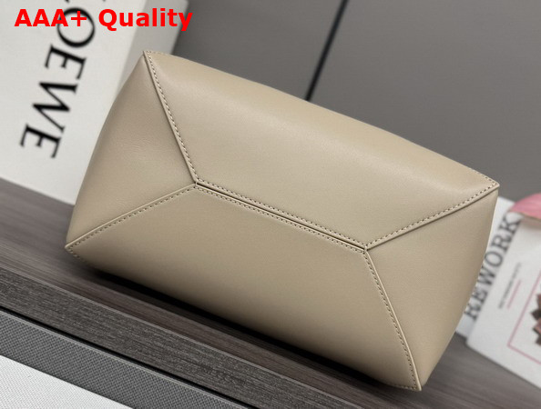 Loewe Medium Puzzle Fold Tote in Sand Shiny Calfskin Replica